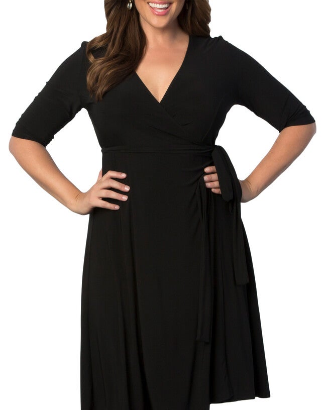 Essential Wrap Dress, BLACK NOIR / Black, alternate image number 1
