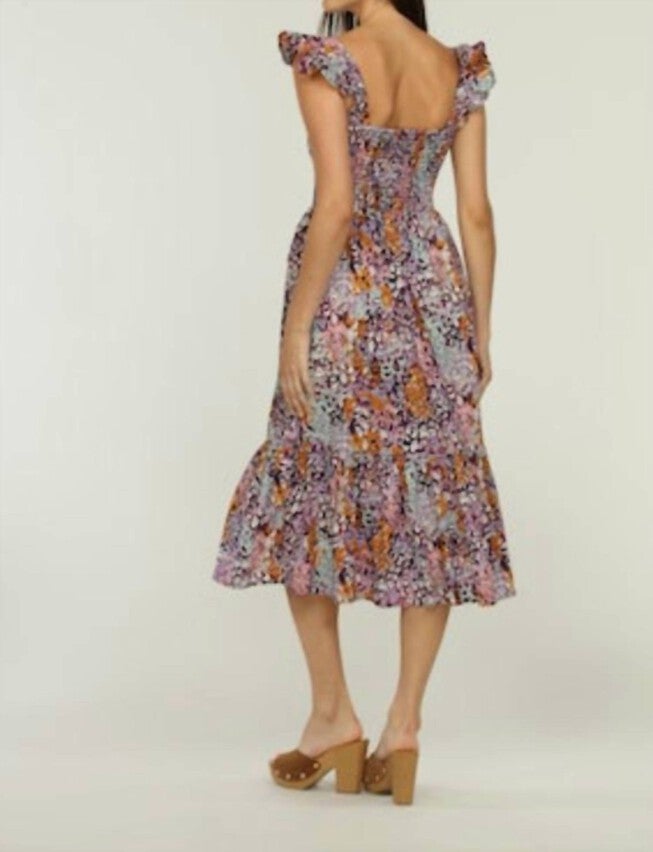 RYLAN SMOCKED MIDI DRESS IN MULTI, , alternate image number 7