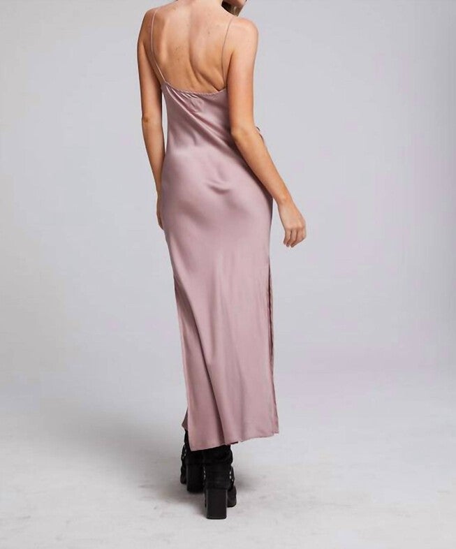 BLEEKER SILKY MIDI SLIP DRESS IN MAUVE, , alternate image number null