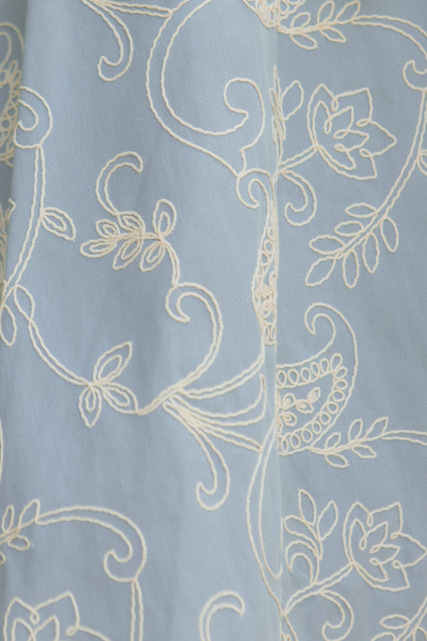 Bennett Dress, Cream Embroidery / Chambray Denim Medium, alternate image number 5