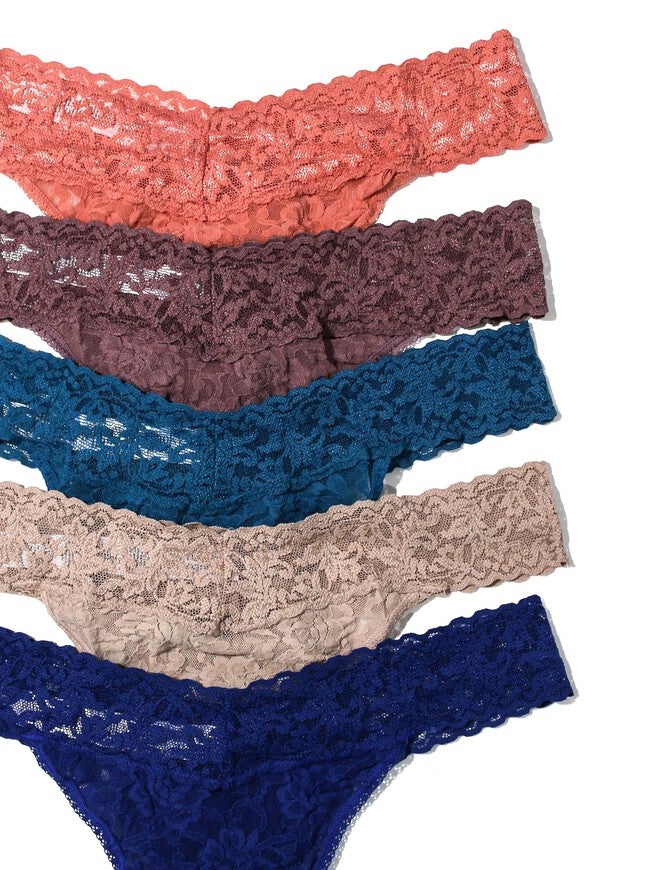 5PACK SIGNATURE LACE PLUS THONG, HDBTHIMALAYAN PINKDUSKBEGUILING BLUETAUPEMIDN / Pink, alternate image number null