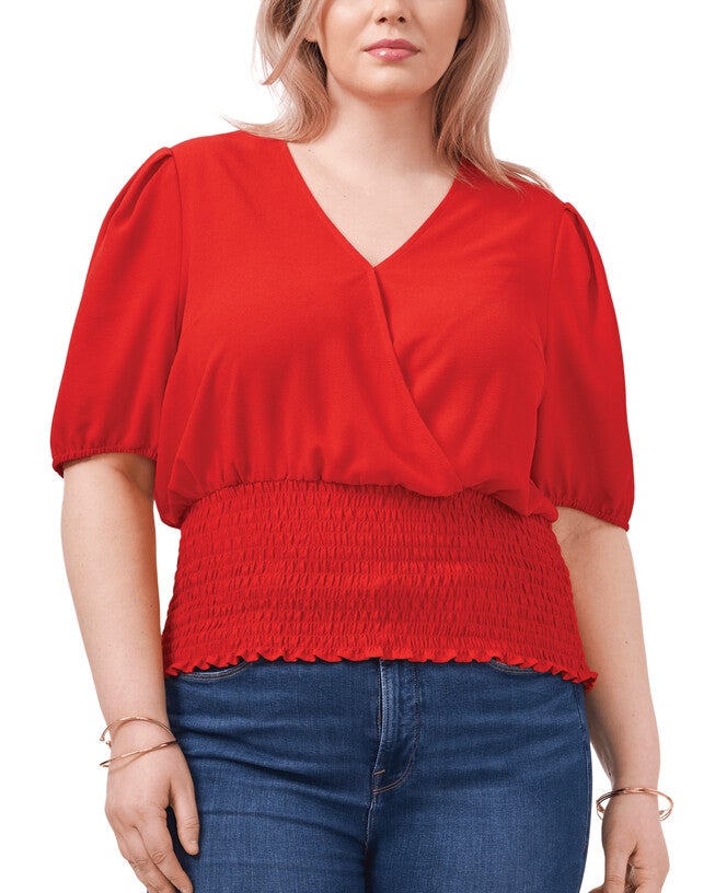 Kirsten Smocked Top, GOJI BERRY666 / Red, hi-res image number null