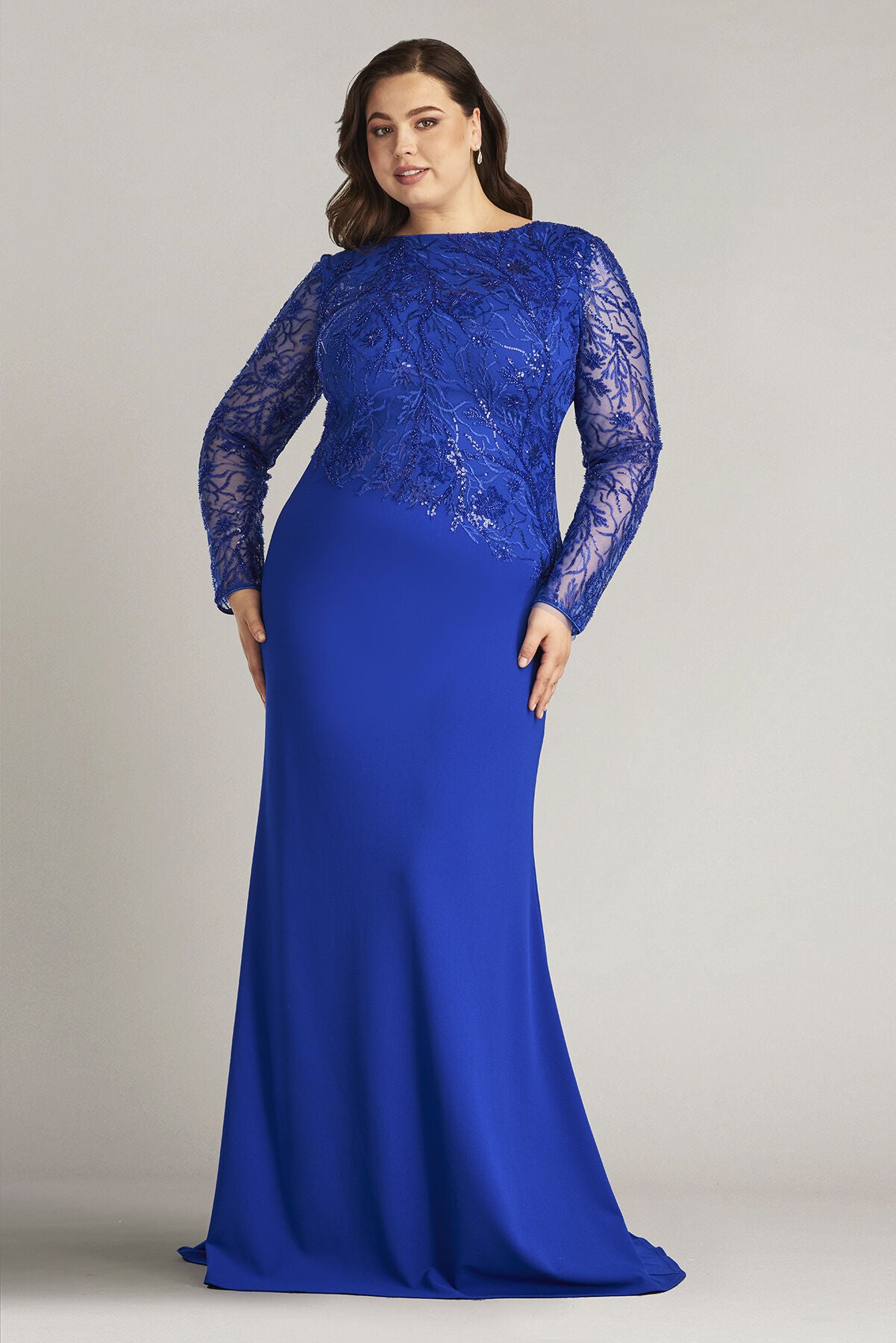 Ren Bead Embroidered Crepe Gown - PLUS SIZE, MYSTIC BLUE / see-description, alternate image number 2