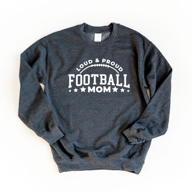Proud Football Mom Graphic Sweatshirt, Hue / Charcoal Grey, hi-res image number 0