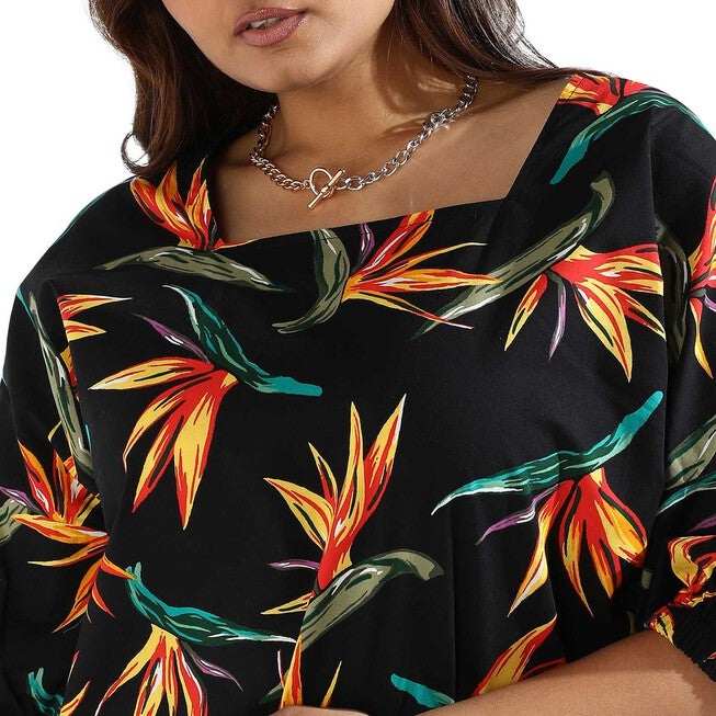 Women Tropical Design Casual Top, , alternate image number 9