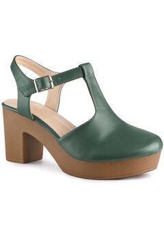 Platform T-Strap Shoes Chunky Heels Sandals