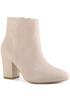 Round Toe Chunky High Heels Ankle Boots for Women