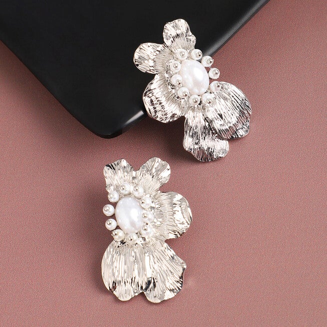 SOHI Women Silver Coloured Drop Earrings, Silver / Silver, alternate image number null
