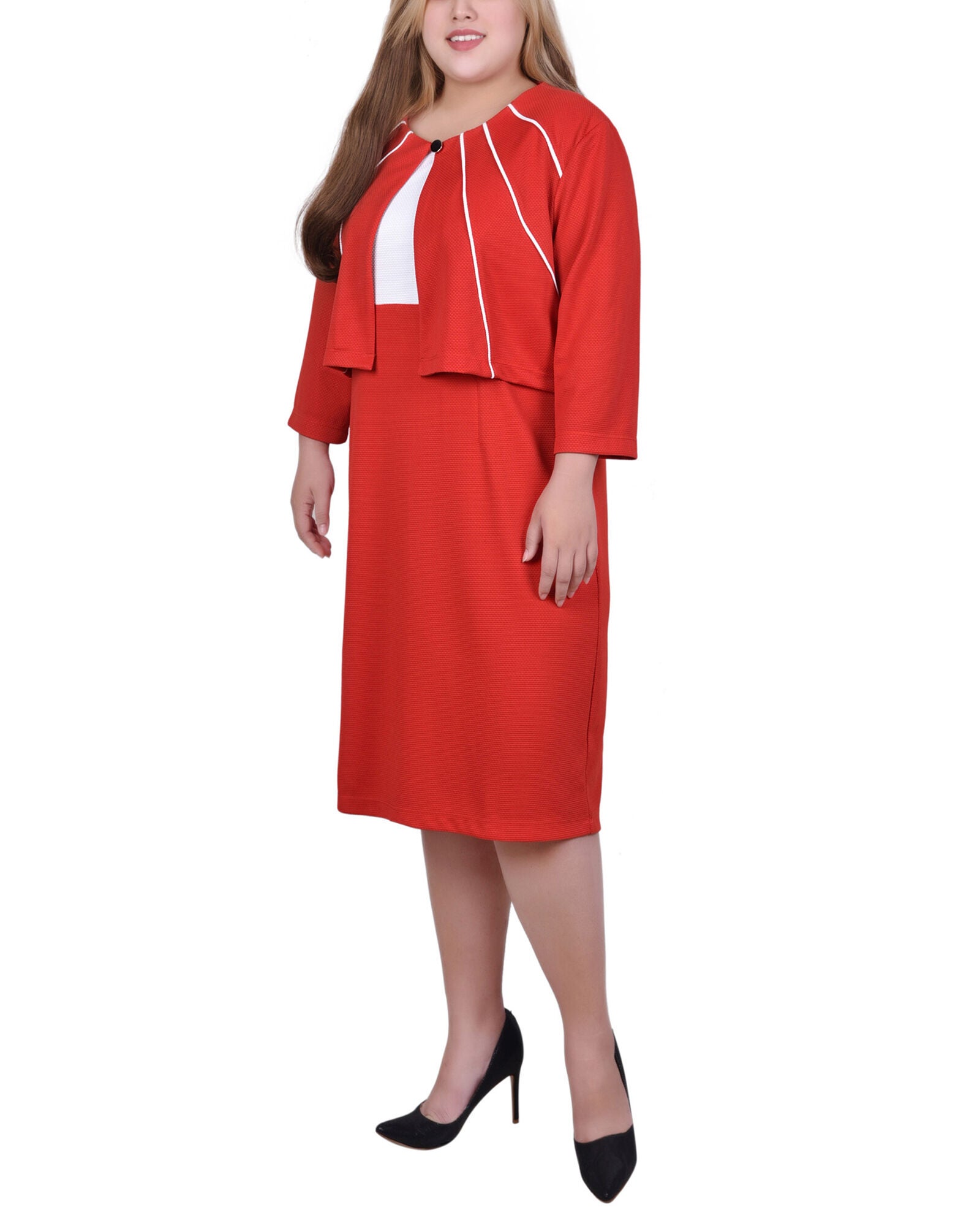 2 Piece Dress Set, Red, alternate image number 1