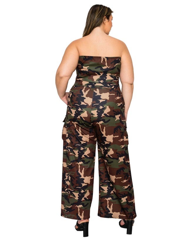 Freya Camo Cargo Jumpsuit, Camo / Forest Green, alternate image number 2