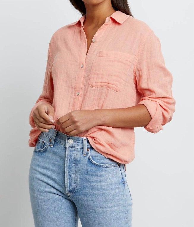 ELLIS SHIRT IN PEACH, Peach / Orange, hi-res image number 0
