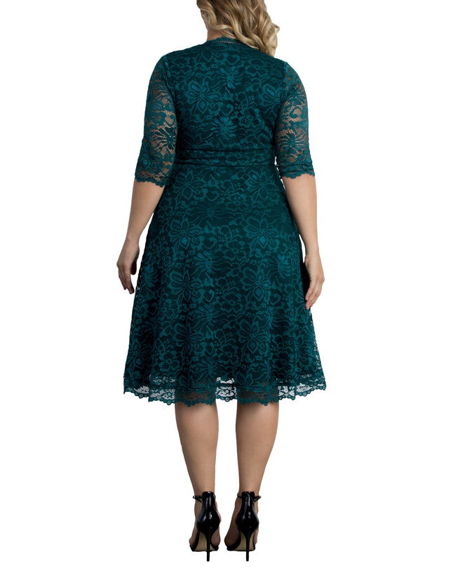 Mademoiselle Lace Cocktail Dress, EMERALD GREEN / Kelly Green, alternate image number 2