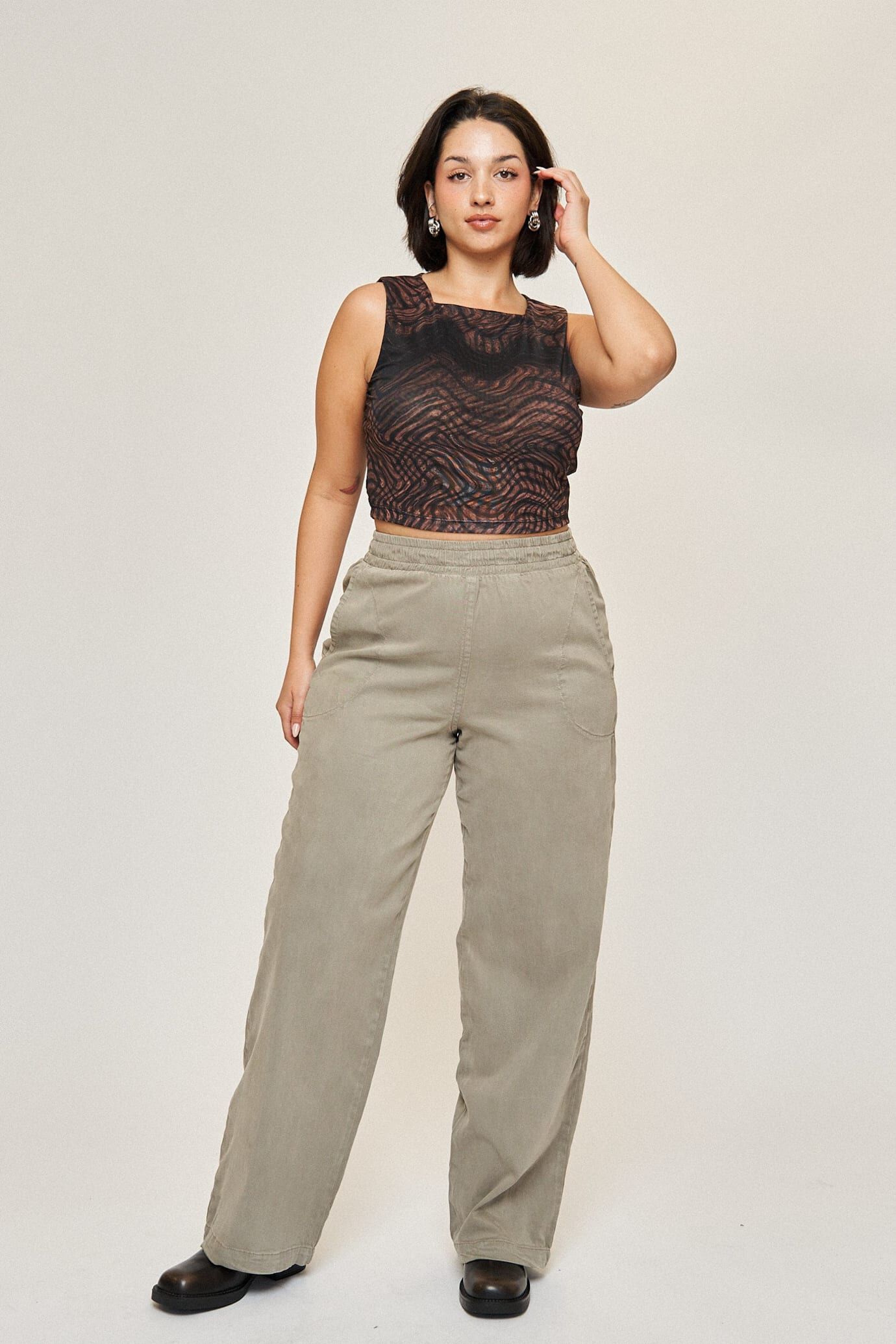 Maya Cotton Tencel Ease Pant, Soft Olive / Olive Green, hi-res image number 0