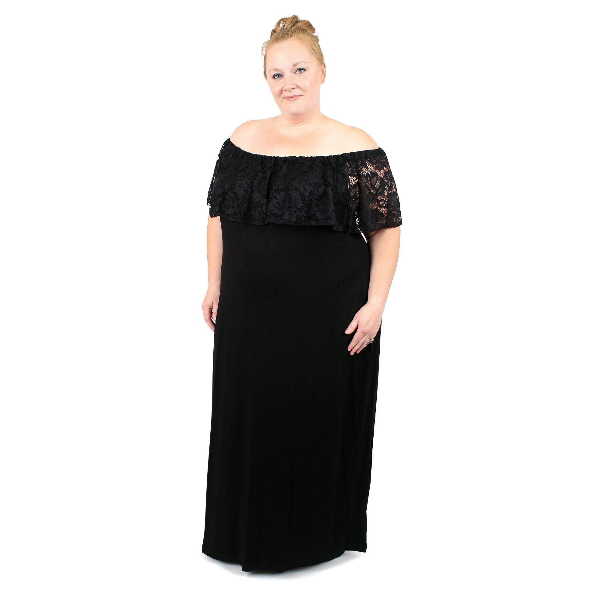 Anna Lace Maxi Dress, Black / Black, alternate image number 1