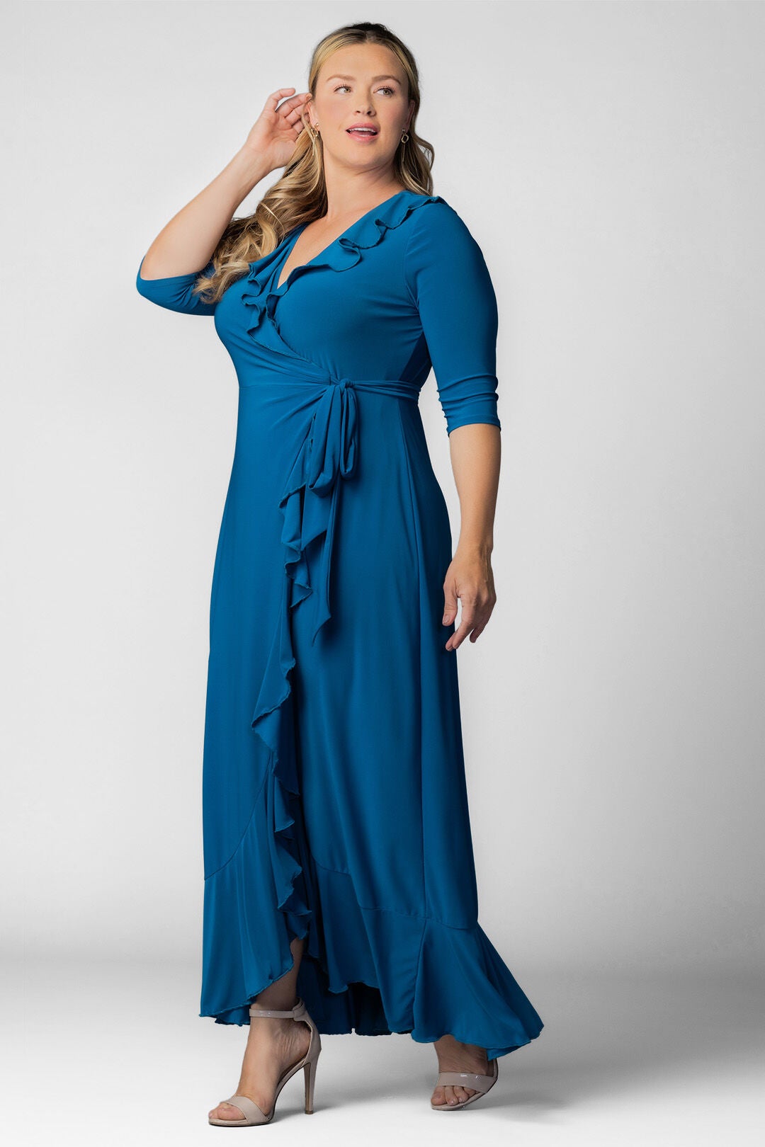 Maritime Maxi Dress, Aegean Blue / Teal, alternate image number 3