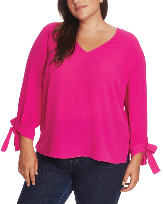 Bailey Tie-Sleeve Blouse, GARDEN ROSE / Pink, hi-res image number null
