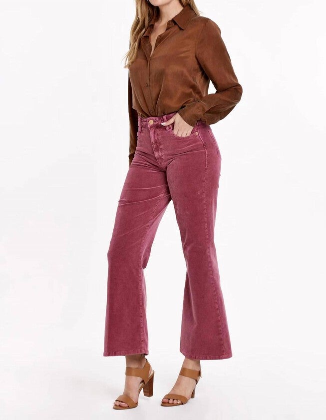 FIONA WIDE LEG CORDS JEANS IN RUBY FALLS, Ruby Falls / Red, alternate image number null