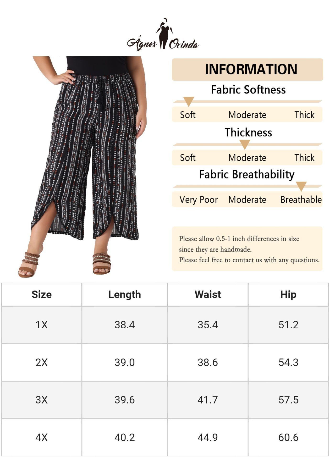 SPLIT ELASTIC WAIST FLOWY STRIPED WIDE LEG PANTS, Black / Black, alternate image number 4