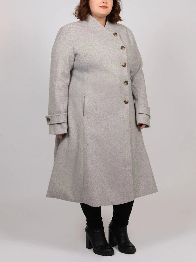 Harper Retro Flared Coat Side Buttons, , alternate image number 5
