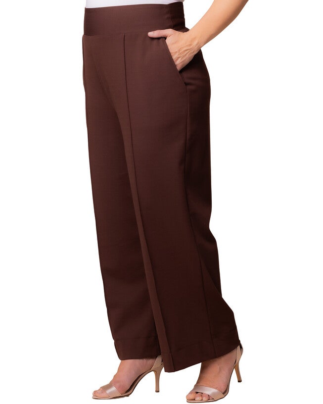 Polished Ponte Pants, CHOCOLATE / Brown, alternate image number 3