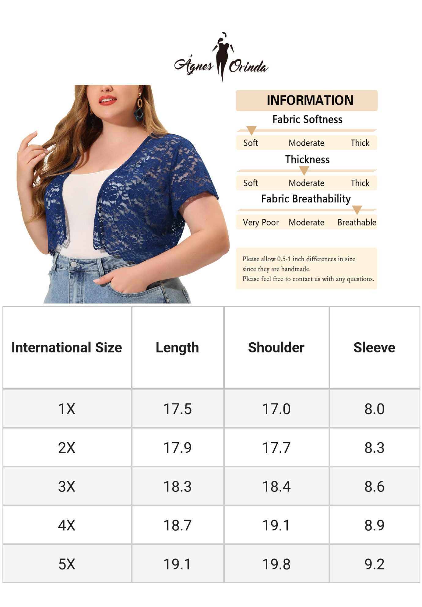 OPEN FRONT SHORT SLEEVE CROCHET LACE CROPPED BOLERO SHRUG CARDIGAN, Navy / Navy, alternate image number 4