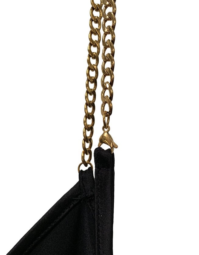 The Chain Strap Cabaret Slip Dress - Black, , alternate image number 2