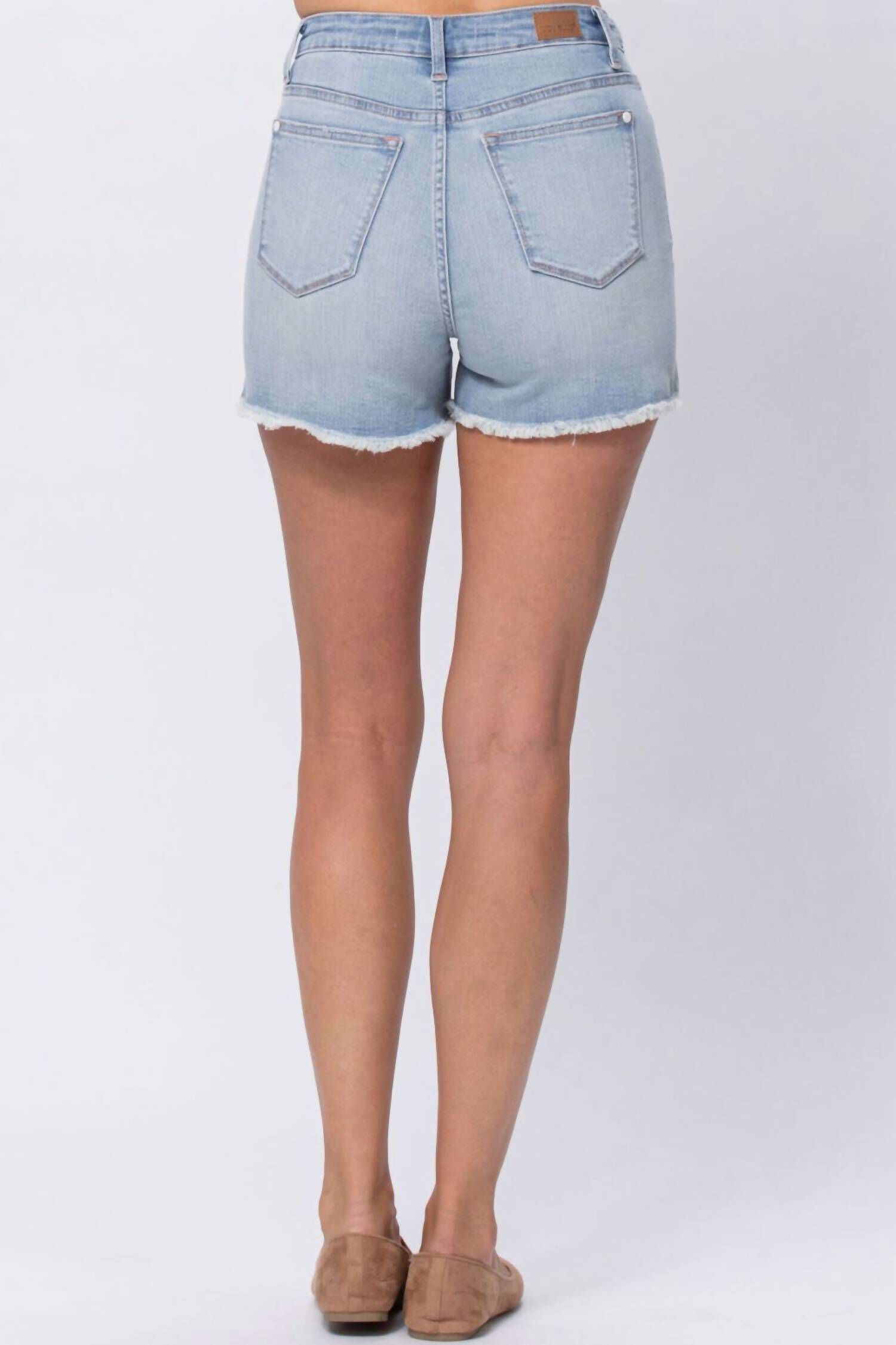 Braided Waistband Short In Light Blue Denim, , alternate image number 3