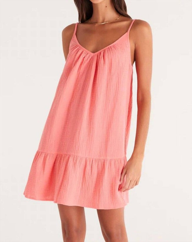 AMALIA GAUZE DRESS IN PAPAYA GLOW, Papaya Glow / Orange, alternate image number null