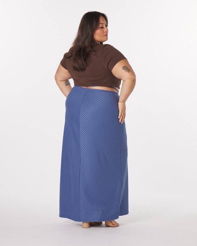 Luna Maxi Skirt, Frost / Dusty Blue, alternate image number 3