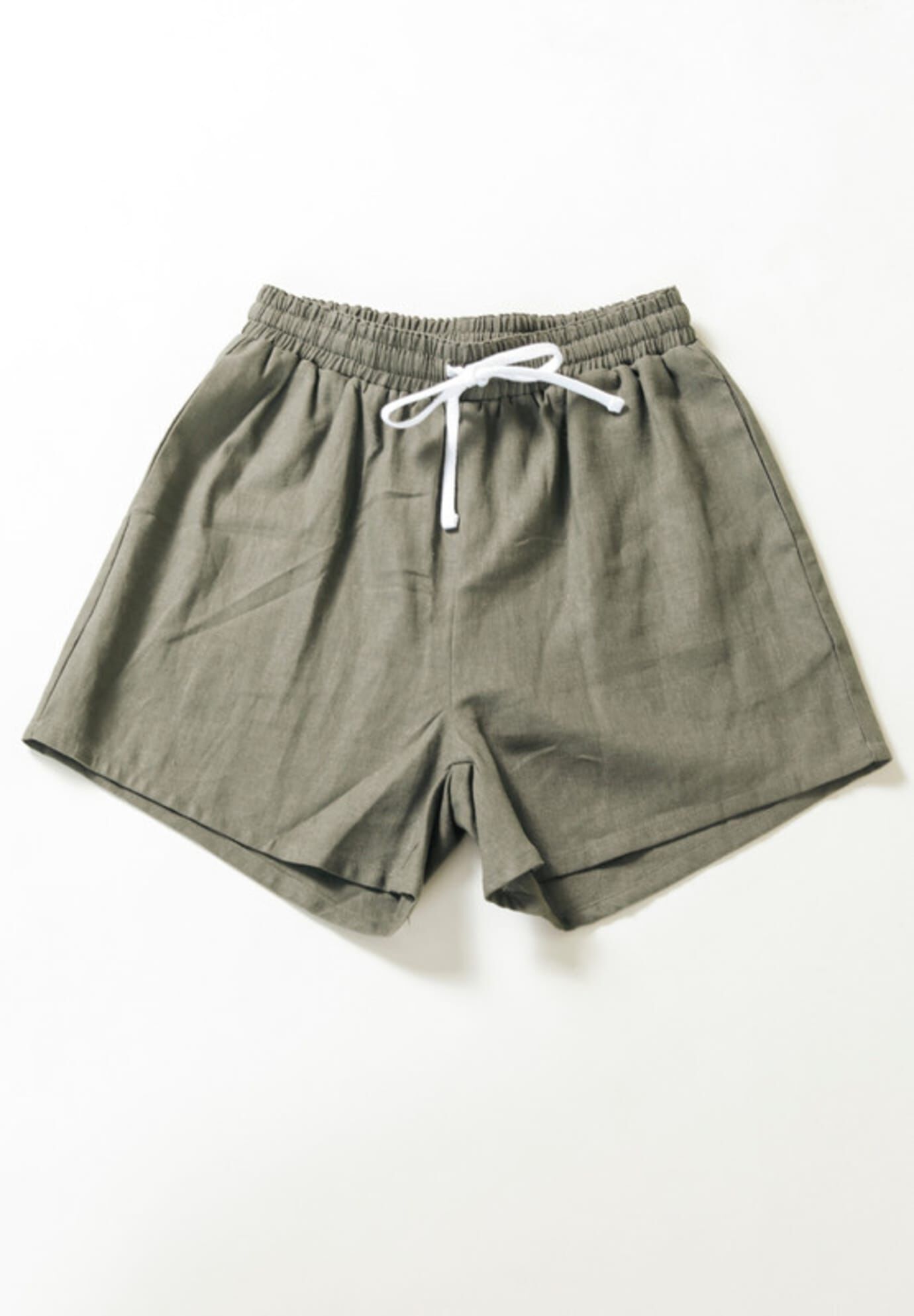 Plus Rita Linen Shorts, Olive / Olive Green, alternate image number 3