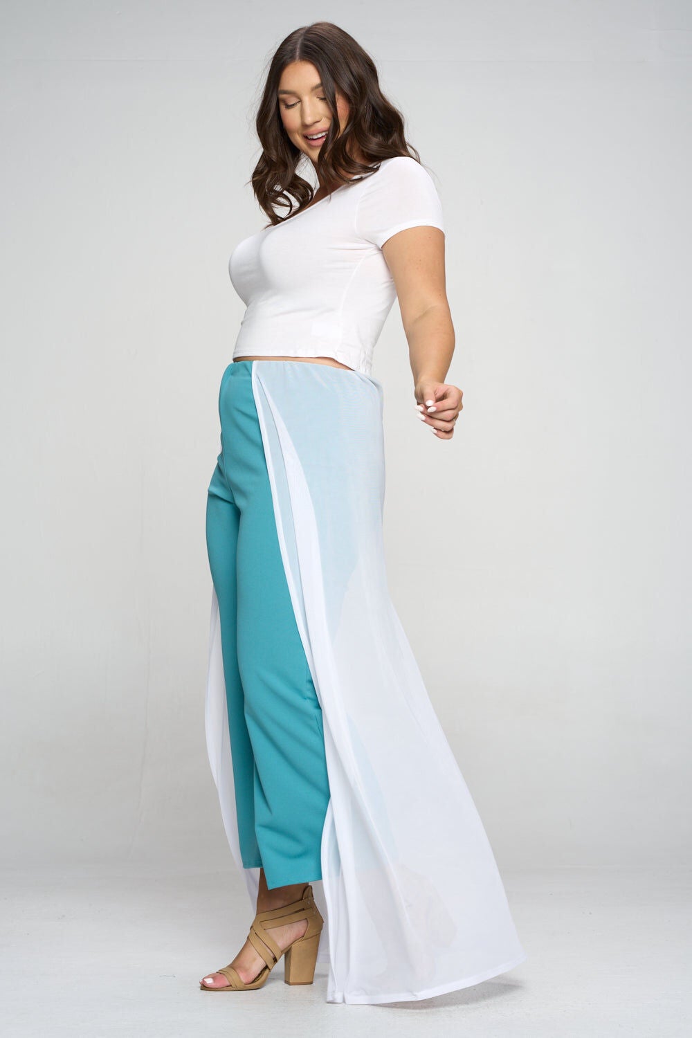 WALK THROUGH MESH PANTS, Seafoam and White / White, alternate image number 1
