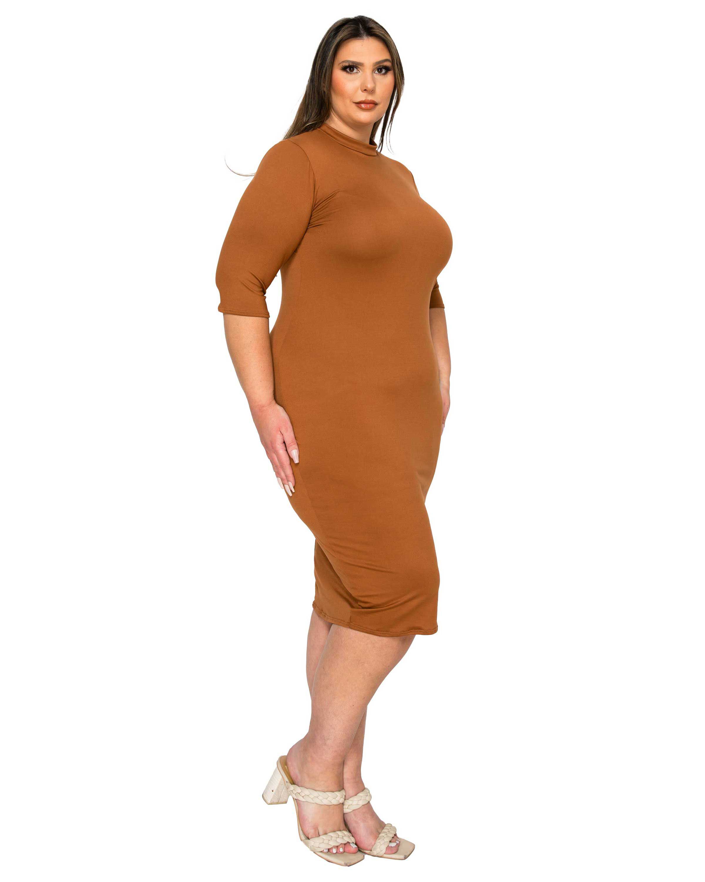 Mona Midi Dress, Cognac / Terracotta, alternate image number 1
