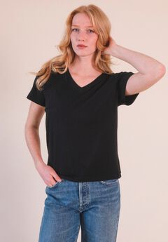 Plus Louise Organic Cotton + Tencel  V-neck Tee