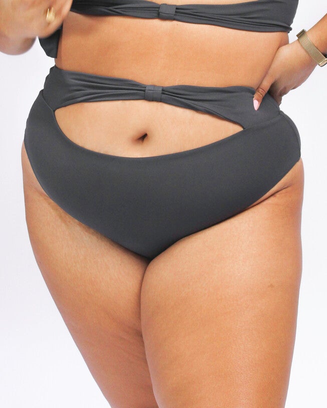 Ty cut out bikini bottom, Dark Grey / Charcoal Grey, hi-res image number 0