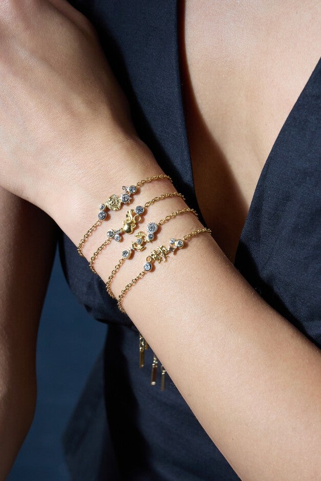 Pisces Symbol Inline Bracelet, Two tone / Gold, alternate image number 1