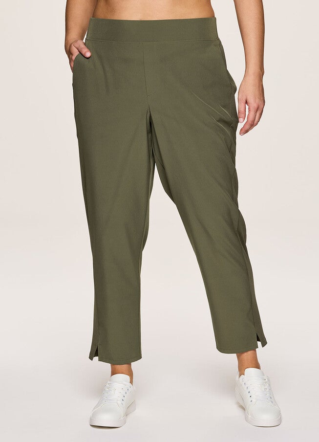Plus Everyday Ribbed Ankle Pant, Olive / Olive Green, alternate image number 1