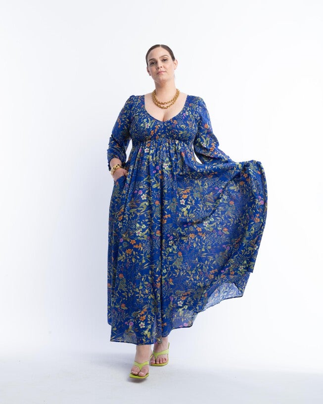 The Joni Cobalt  Floral Maxi Dress, , alternate image number 5