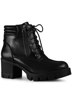 Platform Ankle Boots Lace Up Chunky Heel Combat Boots