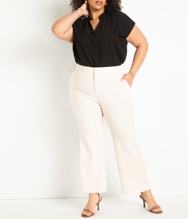The 365 Suit Crop Flare Leg Trouser, White Swan / Cream, hi-res image number 0