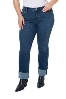 Straight Fit Cuffed Jean