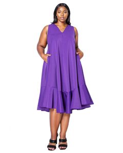 SIMONE SLEEVELESS POCKET FLARE DRESS