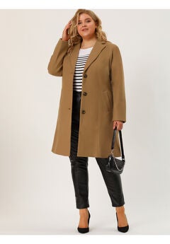 SINGLE BREASTED NOTCHED LAPEL LONG WINTER COAT