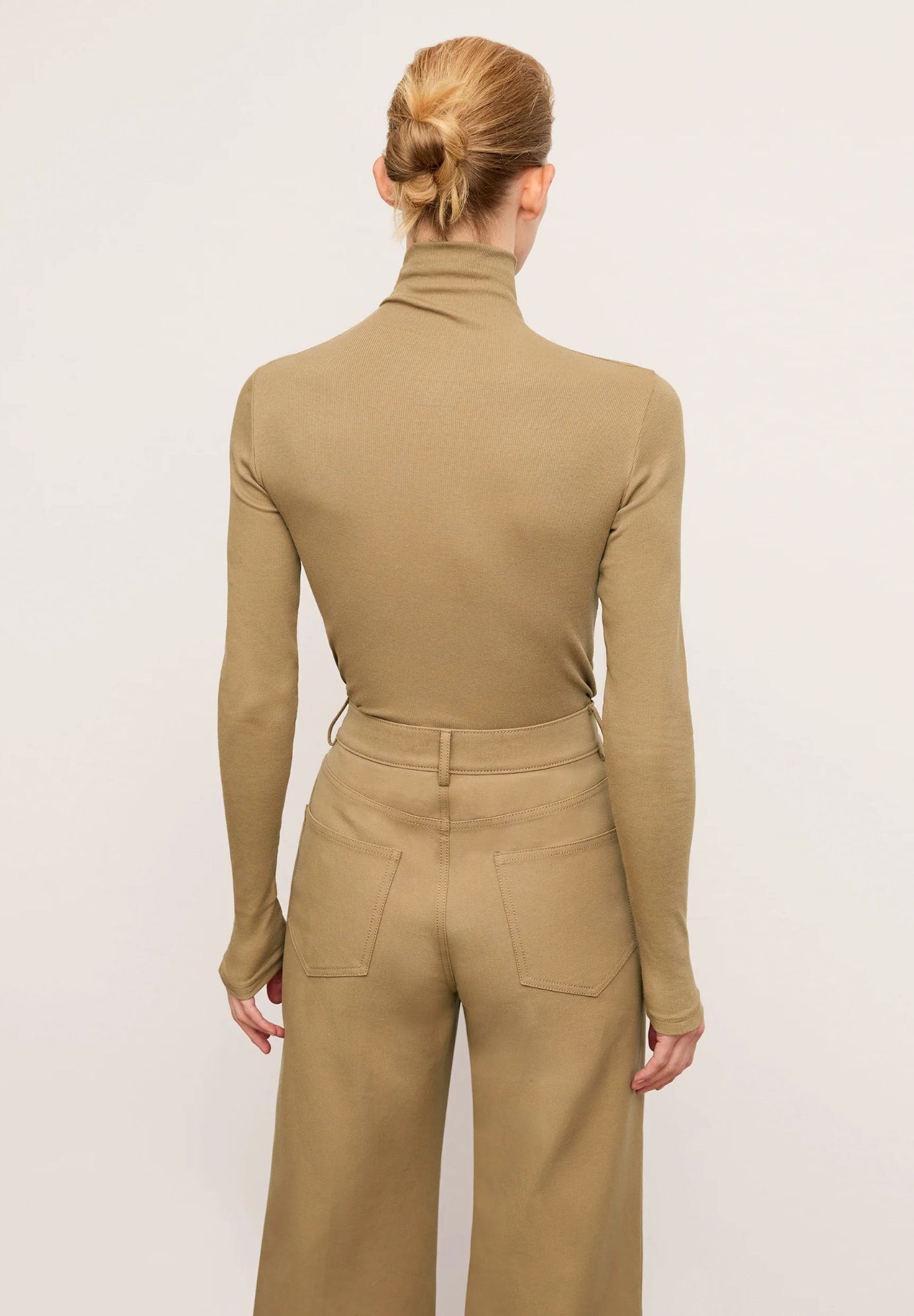 Axam Layering Turtleneck - Organic Ribbed Pima Cotton, Saddle / Brown, hi-res image number 0
