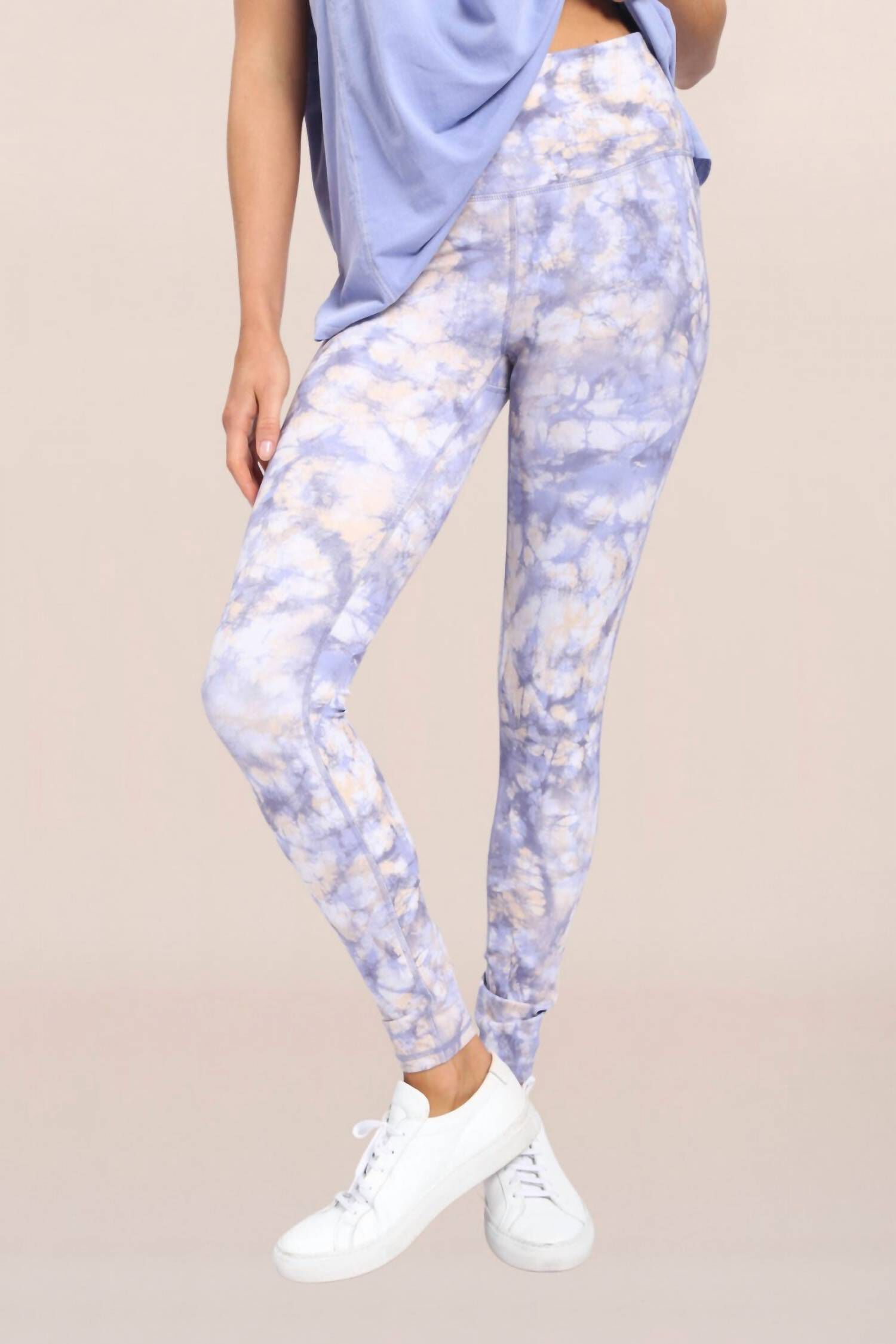 Ocean Tie-Dye High-Waist Legging In Purple, Purple / Purple, hi-res image number 0