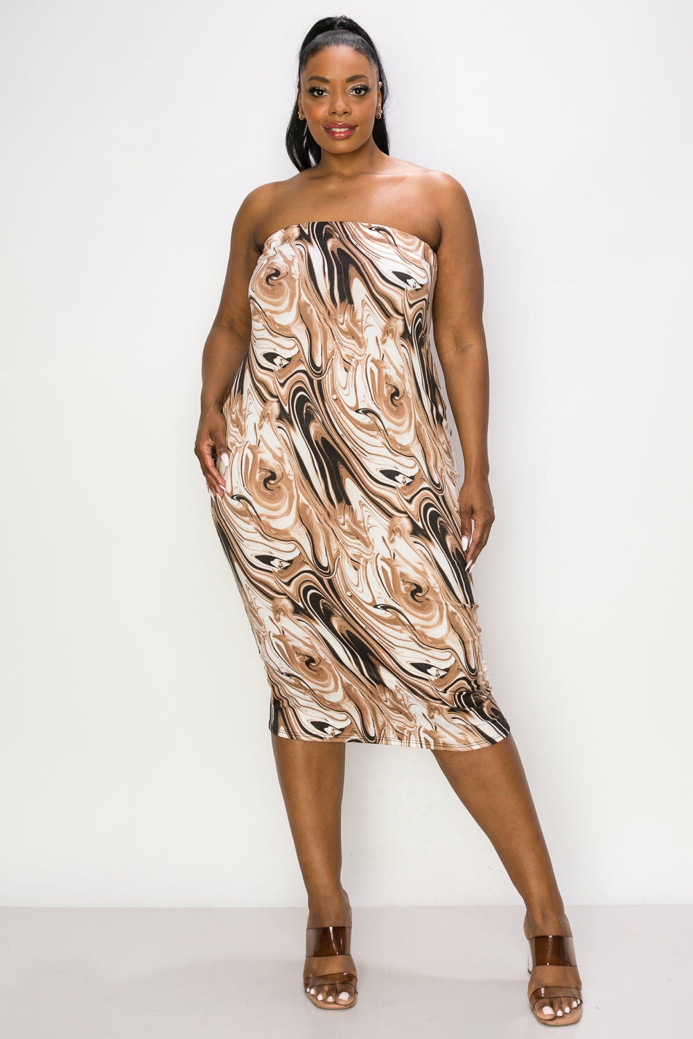 WILLOW TUBE DRESS, Brown / Brown, hi-res image number 0