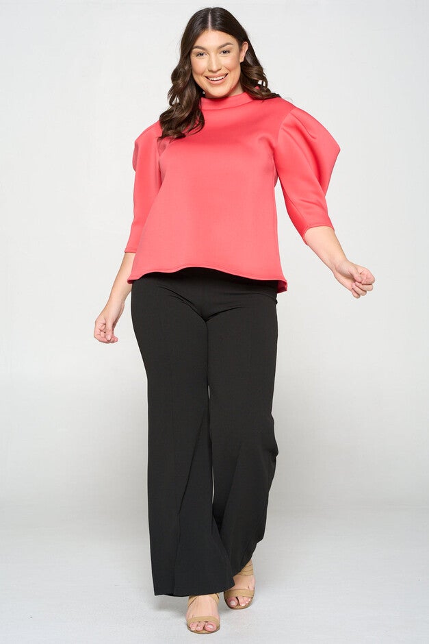 STATEMENT SLEEVE NEOPRENE TOP, , alternate image number 4