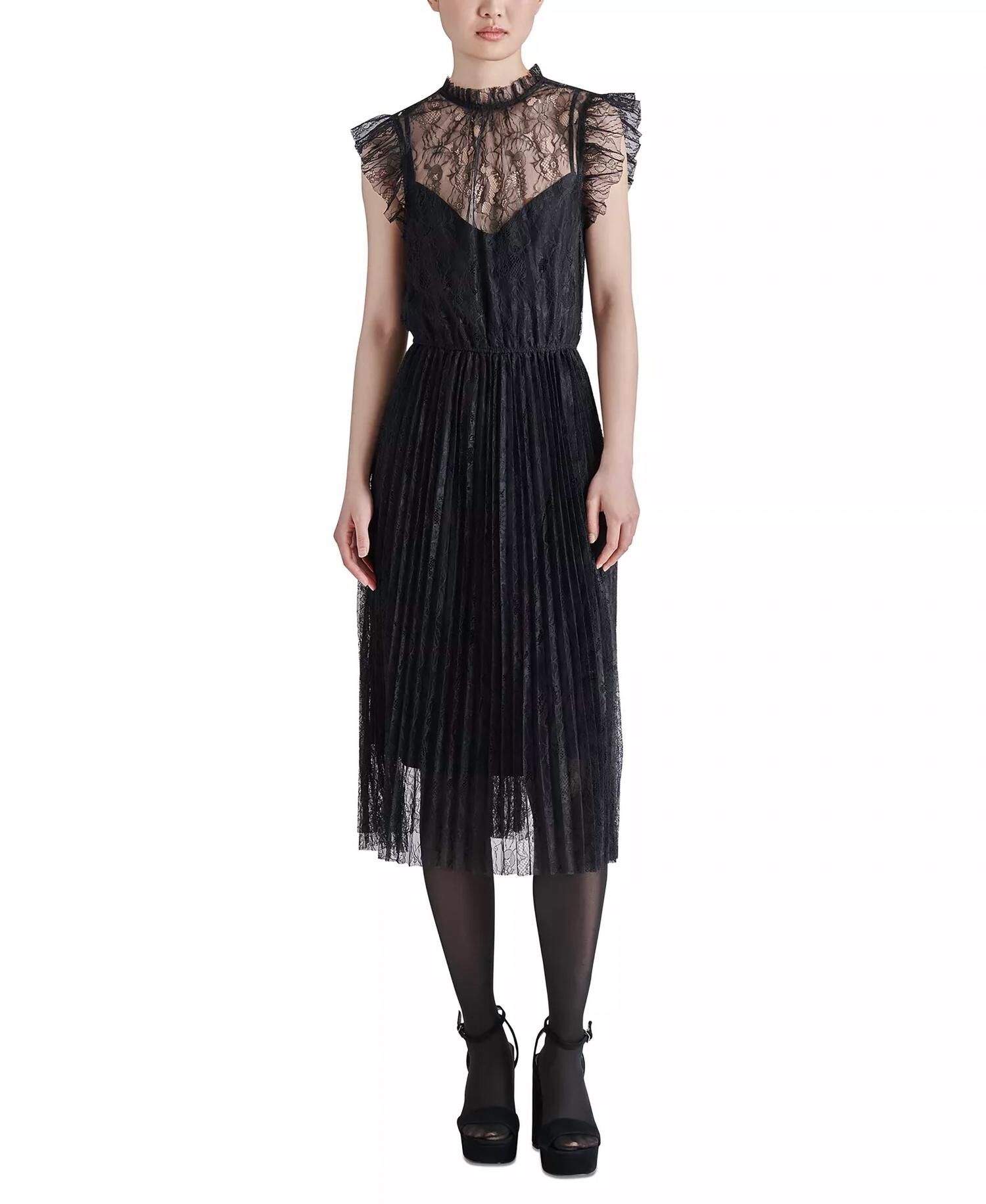 IZZO LACE DRESS IN BLACK, Black / Black, hi-res image number 0