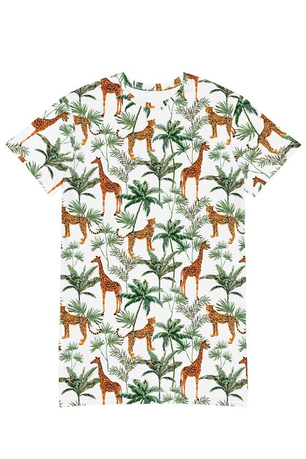In The Jungle T-shirt Dress, In the Jungle Print / White, hi-res image number null
