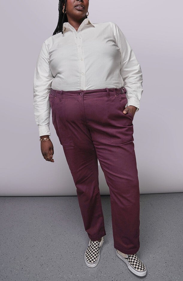 The Essential Cotton Twill Utility Pant, Merlot / Burgundy, hi-res image number 0