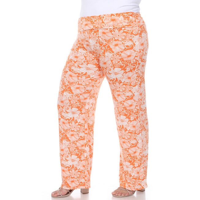 Floral Paisley Palazzo Pants, Orange / Orange, alternate image number null